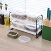 Caixa de Armazenamento para Geladeira Doméstica Grande Capacidade Plástico Caixa para Conservar Frescor Retangular Selada Cozinha Caixa de Armazenamento para Comida Bolinho