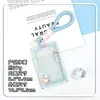 Portatarjetas transparente estilo Ins con dibujos animados para estudiantes, portatarjetas de campus para colgar en el cuello, portatarjetas de comida, portatarjetas de empleado, cubierta protectora