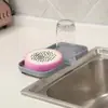 Alfombrilla Drenante para Jabón Transfronteriza, Alfombrilla Drenante de Silicona para Encimera de Cocina Borde Estrecho Inclinado Fregadero Lavado de Platos Frutas y Verduras Drenaje Multiusos