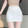 Saia Preta para Mulheres 2025 Nova Verão Elegante Ajustada Versátil Sexy Emagrecedora Linha A Um Passo Cobre Quadril Saia Curta