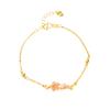 Nova pulseira chinesa de areias antigas de ouro, leve, luxuosa, com gotas de óleo, pulseira de flor de cerejeira rosa, pequena, longa duração, joias de alta qualidade