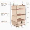 Estilo japonês pendurado três camadas armário roupas armazenamento e acabamento saco dobrável viagem compressão saco multiuso saco de armazenamento separado