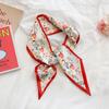 Diadema de Moda con Lazo de Flores a Cuadros Rojos para Mujer, Estilo Retro con Larga Cinta, Lazo para Moño, Elegante Lazo para el Cabello
