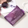 Bolsa de armazenamento em rede transfronteiriça, porta-moedas portátil, nécessaire, bolsa de armazenamento com zíper para cabo de dados, fone de ouvido, batom