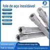Tubo Flexível Corrugado de Metal à Prova de Explosão Aço Inoxidável 304 1/2 Polegada 3 Polegadas Rosca Interna Industrial para Tubulação de Vapor de Alta Pressão