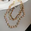 Colar de Conchas com Contas Estilo Boho Moda para Férias na Praia Corrente para Clavícula Elegante Versátil Joia de Alta Qualidade para Mulheres