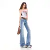 26ss 2026 Pantalones de Mezclilla Lavados y Desgastados Micro-Acampanados Adelgazantes de Longitud hasta el Suelo Perezosos Primavera/Verano Nuevo Retro Americano
