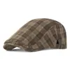 Gorra de cuadros estilo retro británico para hombres y mujeres, nueva boina de cuadros de moda para primavera y otoño, gorra de visera versátil y artística