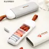 Caja de Medicina Portátil Mini Transfronteriza para Viajes, Caja de Almacenamiento Sellada a Prueba de Humedad con Tres Compartimentos para Medicamentos
