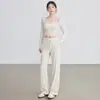 Nuevos pantalones de yoga de pierna ancha para mujer, pantalones de gimnasio rectos holgados para correr y entrenar, pantalones deportivos exteriores fluidos al por mayor