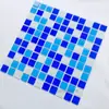 Mosaicos de vidrio cristalino piezas pequeñas para paredes de fondo, baño, pegatinas para paredes de piscina, estanque de peces autoadhesivo, rompecabezas de piscina