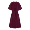 Comercio Exterior Transfronterizo Verano para Mujer Nuevo Estilo Europeo y Americano de Gama Alta Vestido con Volantes de Temperamento Mangas Abullonadas Conjunto de Dos Piezas