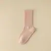 Calcetines de yoga de color liso, calcetines de media pantorrilla para mujer, adecuados para primavera y verano, para fitness, baile, Pilates, calcetines deportivos antideslizantes profesionales, calcetines para el hogar para mujer