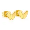 Pendientes de Mariposa Nuevos Transfronterizos para Mujer Diseño de Nicho Ins Pendientes Dulces Elegantes Pendientes de Acero Inoxidable Chapados en Oro de 18K