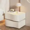 Mesa de cabeceira cor creme para quarto, uso doméstico criativo, nova moderna minimalista inteligente de alta qualidade em madeira maciça com armazenamento para sala de estar