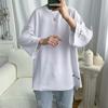 2025 Nueva Camiseta de Manga Corta para Hombre Estilo Hip-Hop Europeo y Americano de Moda Holgada Cuello Redondo Camiseta Básica Top de Manga Tres Cuartos Verano