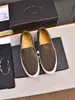 Novos Sapatos Casuais Masculinos P's em Couro Genuíno, Bico Redondo, Cano Baixo, Mocassins Respiráveis, Couro Bovino de Primeira Camada, Slip-On, Versátil para Negócios
