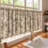 Cortinas Florales Estilo Retro Francés Americano Dormitorio Sala de Estar Balcón Ventana Saliente Cocina Cortinas Blackout Media Cortinas Cortinas de Puerta Cortinas Pequeñas Cortas