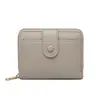Cartera de Monedas Nueva con Cremallera Transfronteriza Billetera Corta Moda para Mujer Color Puro Patrón de Lichi Ranura para Múltiples Tarjetas