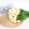 Flores Tulipán Artificiales de PU Mini Hidratantes Transfronterizos Flores Falsas Decoración del Hogar Adornos para Fotos Venta Directa de Fábrica