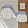 Conjunto de Ropa de Otoño e Invierno para Niñas Cutemily Traje con Solapa con Encaje Hueco Traje Retro Top + Shorts Juego de 2 Piezas