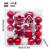 Decorações de Natal para casa em estoque transfronteiriças: Conjunto de 74 peças de homem de gengibre e bolas de Natal pintadas, Enfeites de árvore de Natal