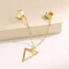 Nuevos pendientes punk europeos y americanos, clip para oreja de personalidad simple, clip para oreja de cadena triangular alta sin agujero en la oreja
