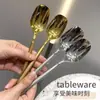 Colher de Aço Inoxidável com Alto Valor Estético, Colher de Sopa Doméstica de Cabo Longo, Colher para Alimentação de Arroz, Colher de Comer, Colher de Melancia, Colher Famosa na Internet, Colher de Ferro