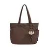 Bolso de Lona Casual Simple para Mujer de Gran Capacidad Versátil Bolso de Hombro Único y de Mano Bolso Tote de Tela de Nylon Bolso Grande para Clase de Estudiante