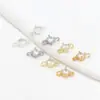 Cobre Ouro Real 18K Micro-Incustado Zircônia Cruz Duplo Pingente Pingente de Abertura Única Pulseira Colar Acessórios de Joias DIY D44