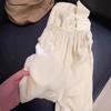 Recomendação da classe CHao! Sem textura D ~ novo para a primavera calça pantalona de seda com caimento aveludado de leite branco cremoso para mulheres