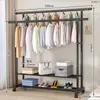 Estante para Secar de Piso Habitación Plegable Perchero Doméstico Simple Barra para Colgar Ropa Balcón Secado Edredón Artefacto Telescópico