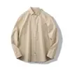 Camisa casual versátil de color liso, manga larga, minimalista estilo japonés, amigable con la piel, transpirable, top 13109