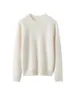 Suéter de cachemira 100% pura de siete agujas engrosado para mujer, cuello redondo, hombro raglán, tejido de punto jersey, suéter de punto versátil casual para otoño e invierno