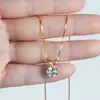 Collar Clásico de Moissanita Color D con Seis Garras para Mujer, Chapado en Oro de 14 Quilates, Colgante Versátil de Moda, Venta Directa al por Mayor Transfronteriza