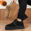 2025 Nuevas Botas de Nieve de Invierno Botines Cortos para Hombre con Cordones Cálidos Algodón Engrosado Botas Cálidas de Bloqueo de Temperatura con Suela Gruesa Forradas de Felpa