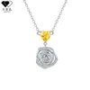 Nuevo Estilo Collar de Corazón de Amor Rosa Rubí para Mujer, Lujo Ligero Nicho Transfronterizo Gama Alta Colgante de Piedra Natal Doce