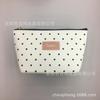 Bolsa de Maquiagem Listrada Preto e Branco Bolinhas Espinha de Peixe Simples Impermeável PU Portátil Necessaire Bolsa para Cosméticos