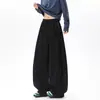 Pantalones de chándal de otoño holgados para hombre, estilo casual nuevo de moda deconstruido, diseño de alta costura, pantalones deportivos de pierna ancha con corte diagonal, estilo americano