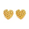 Dazan Ins Transfronterizo Acero de Titanio Chapado en Oro de 18K Estilo de Copenhague Nicho Corazón Burbuja Amor Pendientes y Collar Conjunto