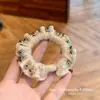 Lazo para el pelo coreano sencillo y perezoso de satén con cuentas para la parte trasera de la cabeza, anillo para el pelo de intestino delgado, accesorio de moda retro para moño