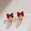 Pendientes colgantes de árbol de Navidad de estilo europeo y americano, serie navideña, con diseño de diamantes de dibujos animados para mujer.