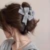 Grampo de Cabelo de Lã Tricotado de Pelúcia com Laço para Outono e Inverno, Grande, na Parte de Trás da Cabeça, Elegante, Elegante, Acessório de Cabelo para Mulheres