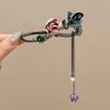 Presilha de bico de pato marrom de cachorro coreano, presilha elegante para coque torcido, presilha de cabelo volumizadora para a parte de trás da cabeça, acessório de cabelo de alta qualidade