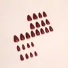 Parches Populares Portátiles para Uñas Transfronterizos, Parches Sencillos de Color Borgoña Puro, Parches Elegantes para Manicura de Comercio Exterior