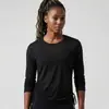 Ropa Deportiva Transpirable Ligera Transfronteriza con Cintura Ajustable con Cordón, Cubierta de Yoga de Manga Larga con Cuello Redondo, Prenda Exterior Deportiva Adelgazante