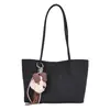 Bolsa de ombro trançada estilo coreano para o dia a dia, nova coleção 2026, bolsa tote simples de cor sólida, grande capacidade, bolsa de ombro fashion
