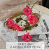 Libro Rojo Pequeño Explosión Simulación Flor 5 Horquillas Orquídea Pájaro Flor Falsa Hierba Semilla Negra Camino de Boda Guía Florero Escenario T Decoración Arreglo Floral Diseño de Habitación de Boda