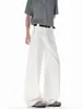 Pantalones casuales de pierna ancha, extralargos para hombres altos, pantalones de traje blancos, pantalones de verano para hombre con caída, pierna recta, ligeramente acampanados, corte curvo