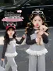Camiseta de Niña Primavera Manga Larga Estilo Nuevo Falso Dos Piezas Moda Elegante ins Tendencia Top para Niñas Niños Versátil Camiseta Base